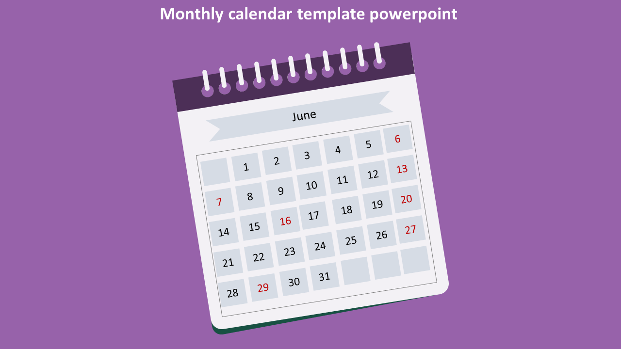 Amazing Monthly Calendar Template PowerPoint Presentation